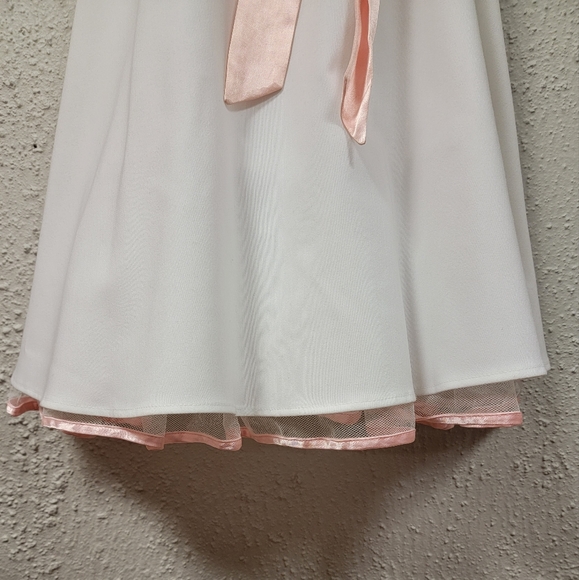 🩷❤️ B. Darlin - Retro White Dress with Pink Trim and Tule - Size S - Picture 3 of 7